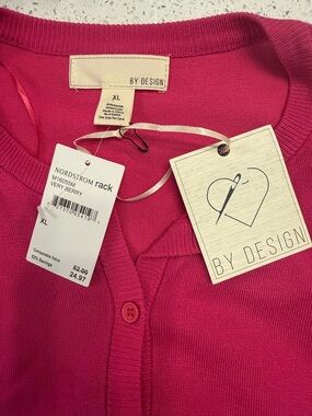 By Design Very Berry Button-Front Cardigan - XL